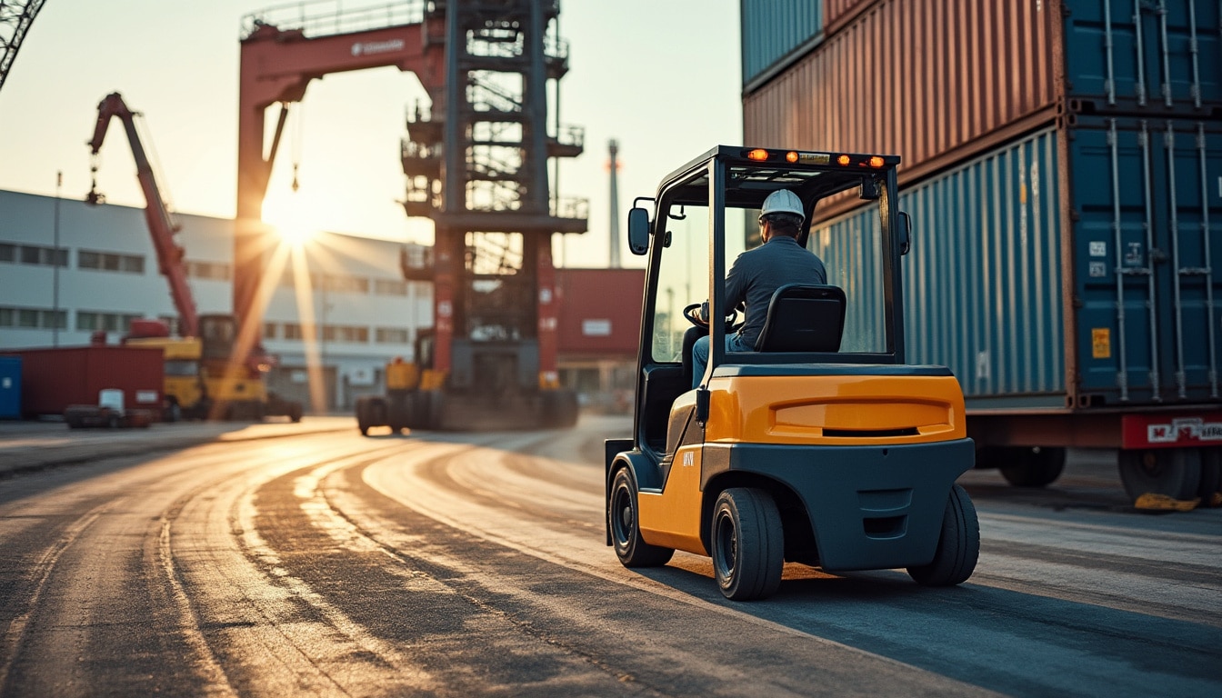 Chariot élévateur porte conteneur : performance et sécurité optimales